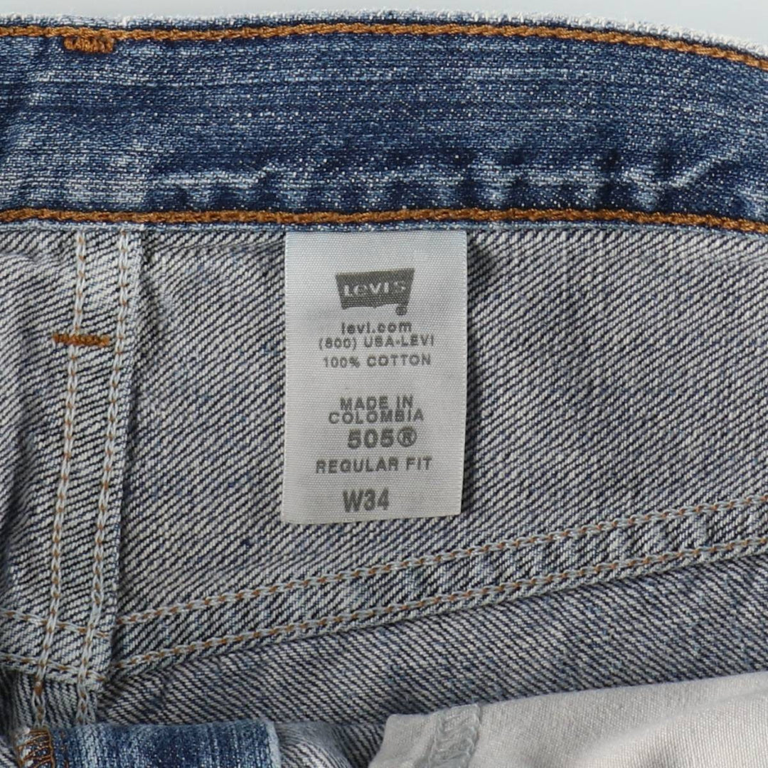 Levi's 505 Regular Fit Denim Shorts (Men's W35 equivalent) cotton blue type Vintage Second Hand