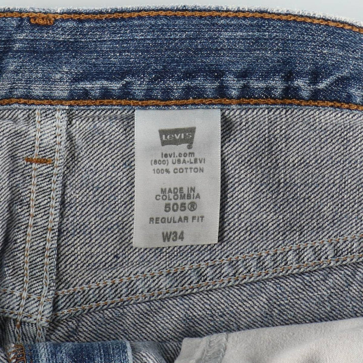 Levi's 505 Regular Fit Denim Shorts (Men's W35 equivalent) cotton blue type Vintage Second Hand