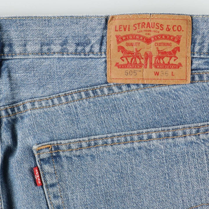 Levi's 505 denim shorts, men's size W37 (approx.) cotton blue type Vintage Second Hand