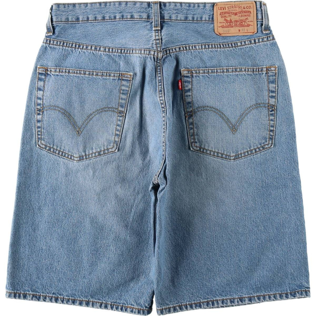 Levi's 569 LOOSE STRAIGHT denim shorts, half pants, jorts, men's w34 equivalent cotton blue type Vintage Second Hand