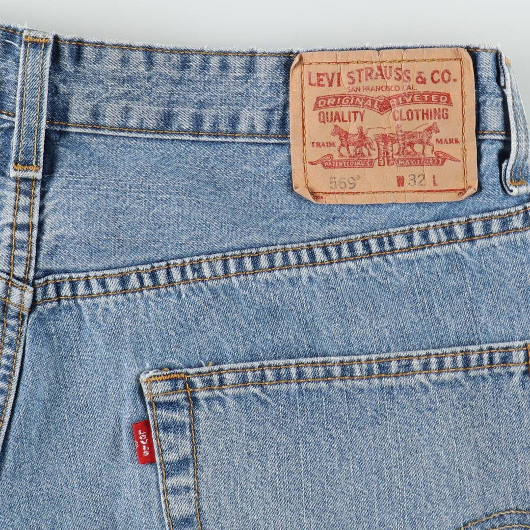 Levi's 569 LOOSE STRAIGHT denim shorts, half pants, jorts, men's w34 equivalent cotton blue type Vintage Second Hand