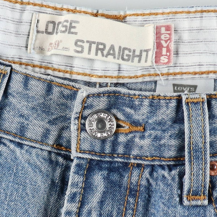 Levi's 569 LOOSE STRAIGHT denim shorts, half pants, jorts, men's w34 equivalent cotton blue type Vintage Second Hand