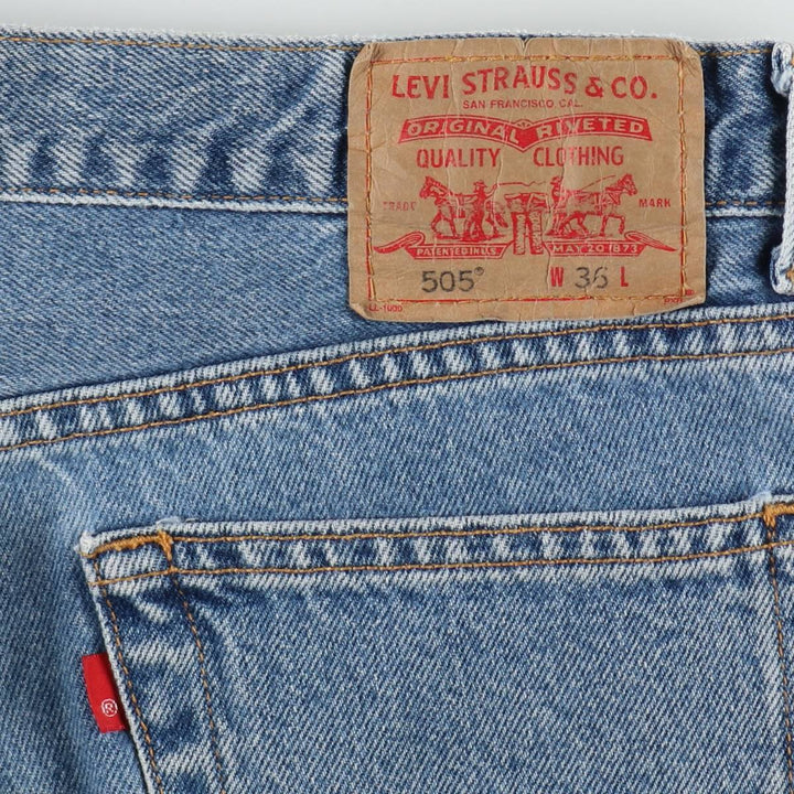 Levi's 505 Regular Fit Denim Shorts (Men's size W37 equivalent) cotton blue type Vintage Second Hand