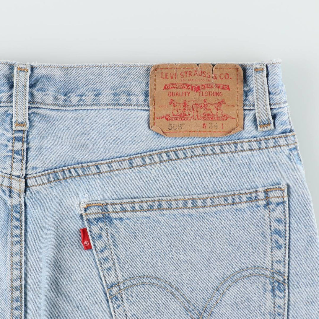 Levi's 505 REGULAR FIT denim shorts, short pants, men's size w34 cotton blue type Vintage Second Hand