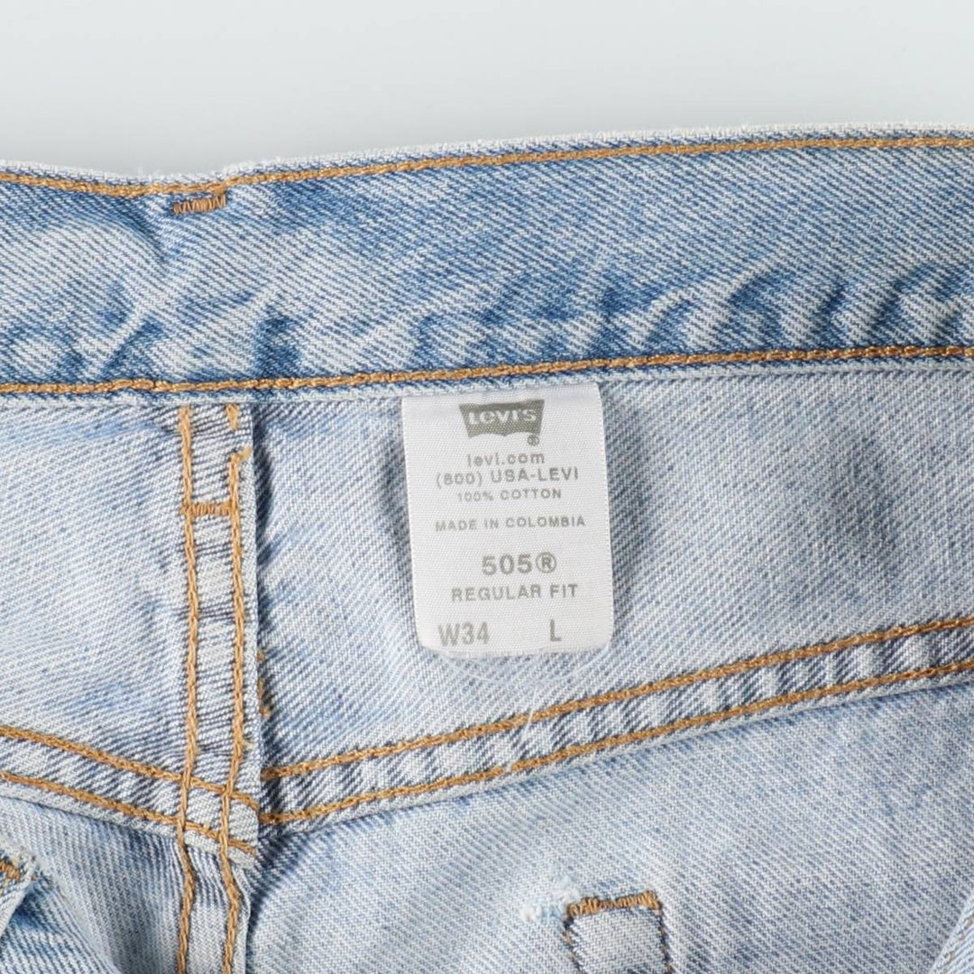 Levi's 505 REGULAR FIT denim shorts, short pants, men's size w34 cotton blue type Vintage Second Hand