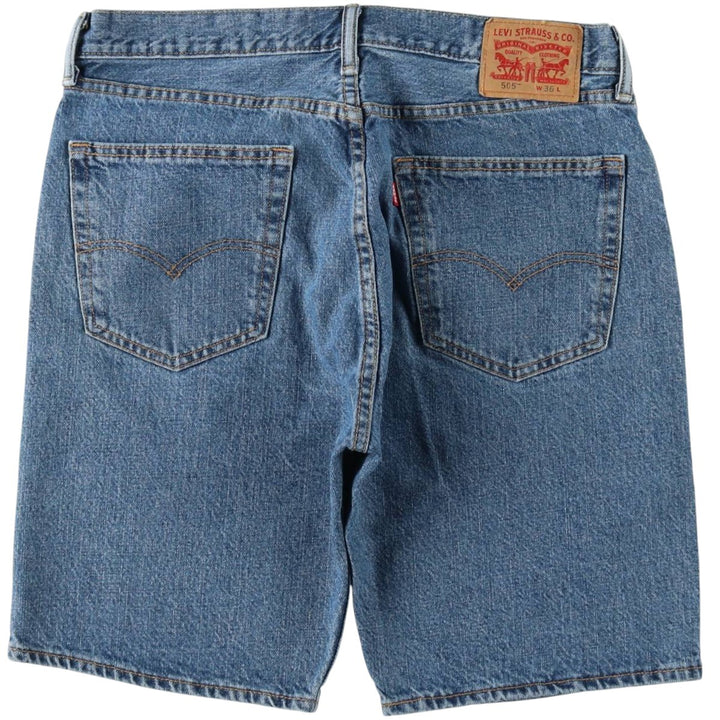 Levi's 505 denim shorts, men's size W37 (approx.) cotton blue type Vintage Second Hand