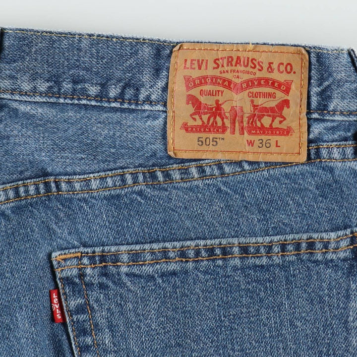 Levi's 505 denim shorts, men's size W37 (approx.) cotton blue type Vintage Second Hand