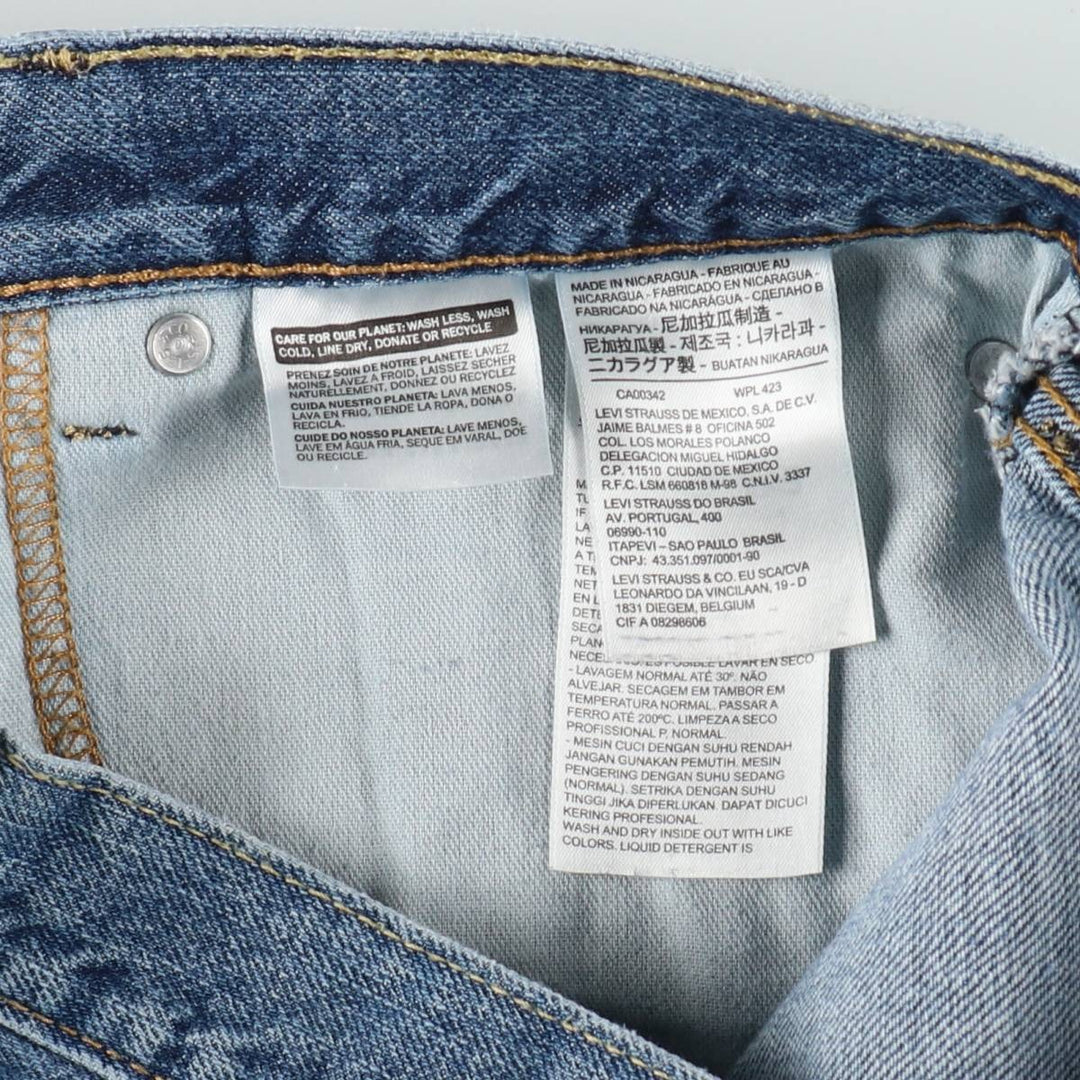 Levi's 505 denim shorts, men's size W37 (approx.) cotton blue type Vintage Second Hand
