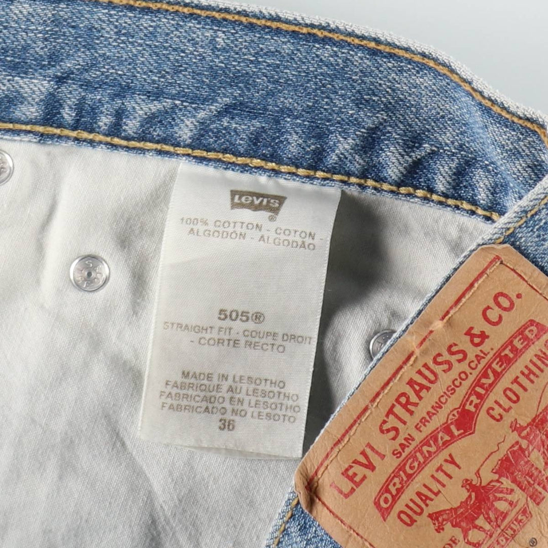 Levi's 505 Straight Fit Denim Shorts, Men's Size W37 (approx.) cotton blue type Vintage Second Hand