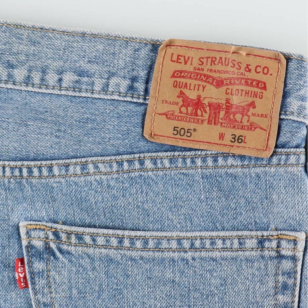Levi's 505 Straight Fit Denim Shorts, Men's Size W37 (approx.) cotton blue type Vintage Second Hand