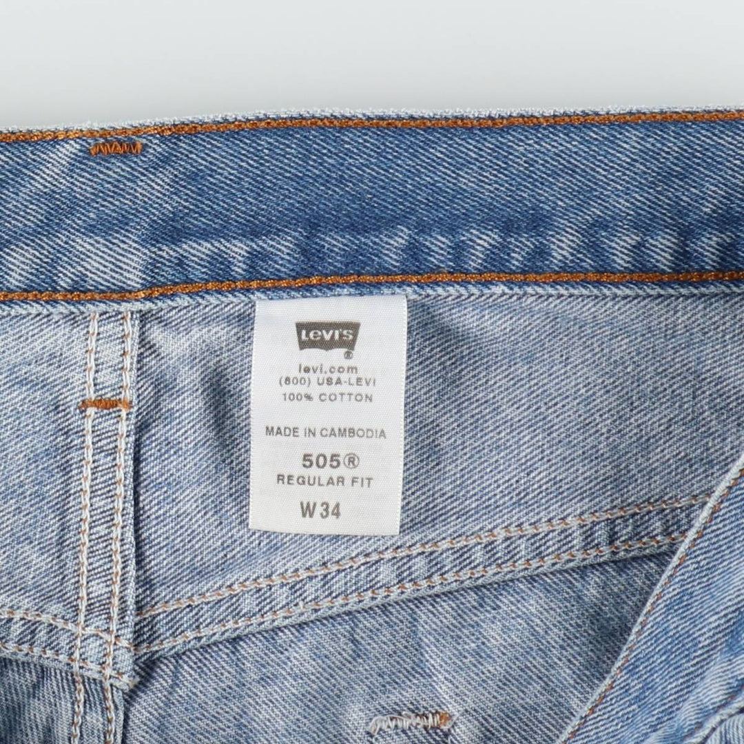 Levi's 505 REGULAR FIT denim shorts, short pants, men's size w34 cotton blue type Vintage Second Hand