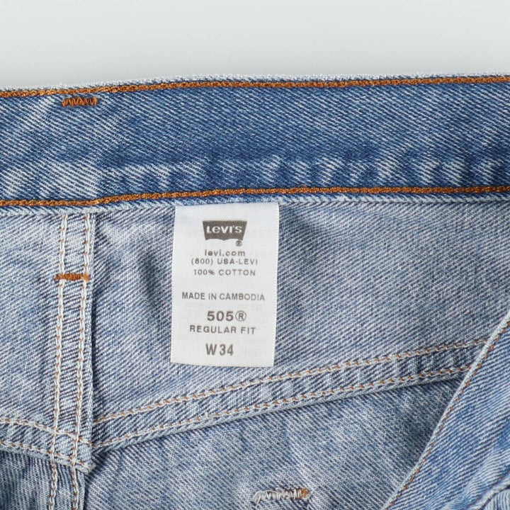 Levi's 505 REGULAR FIT denim shorts, short pants, men's size w34 cotton blue type Vintage Second Hand
