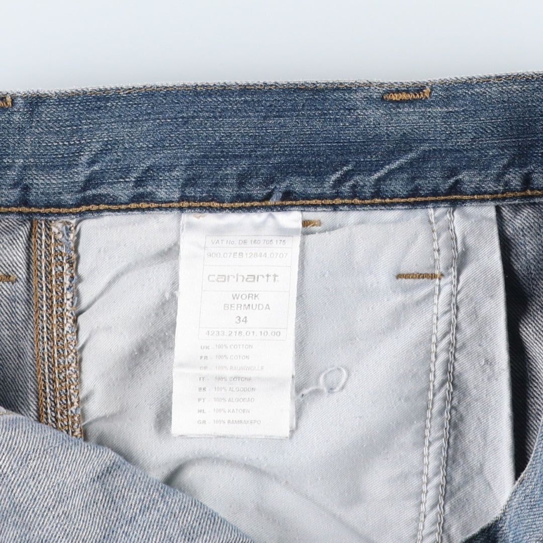 Carhartt WORK BERMUDA denim shorts, men's size W38 (approx.) cotton blue type Vintage Second Hand