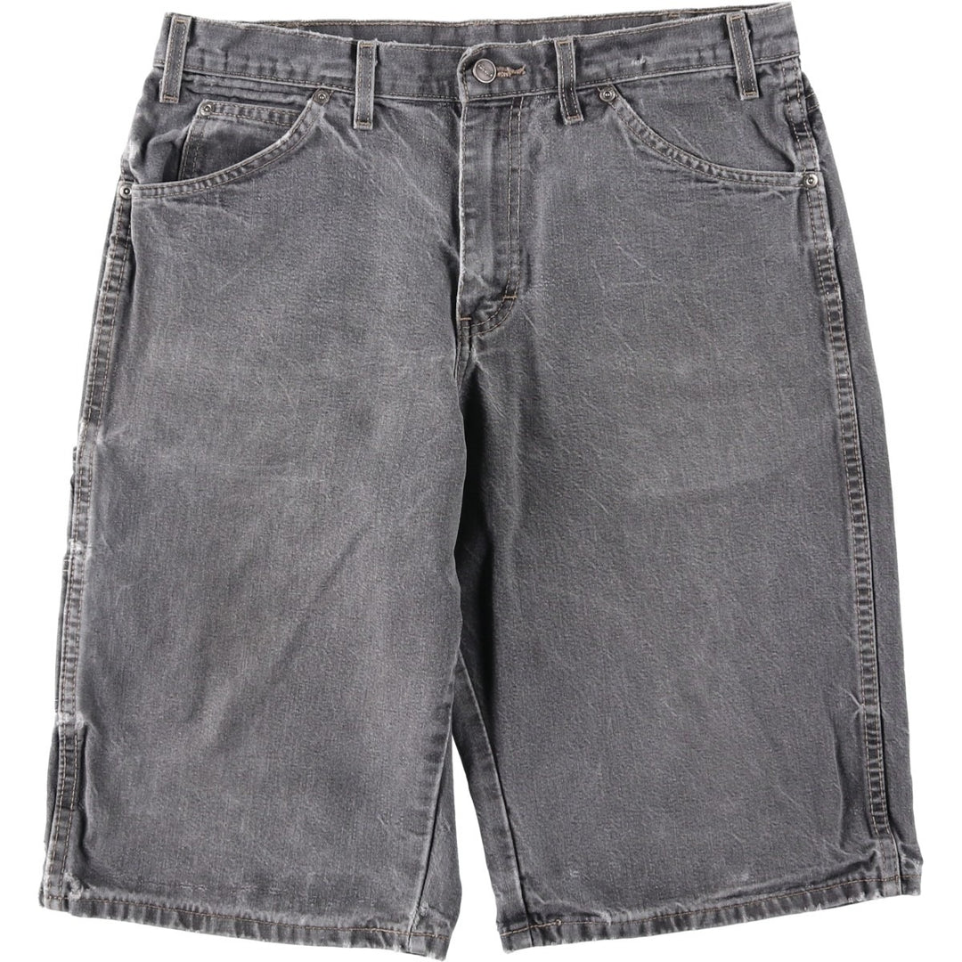 Dickies Black Denim Painter Shorts, Men's Size W34 (approx.) cotton gray type Vintage Second Hand