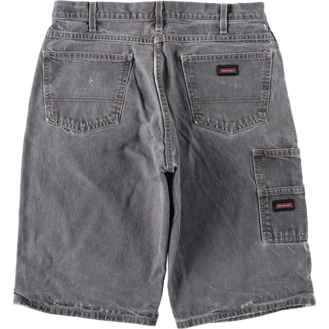 Dickies Black Denim Painter Shorts, Men's Size W34 (approx.) cotton gray type Vintage Second Hand