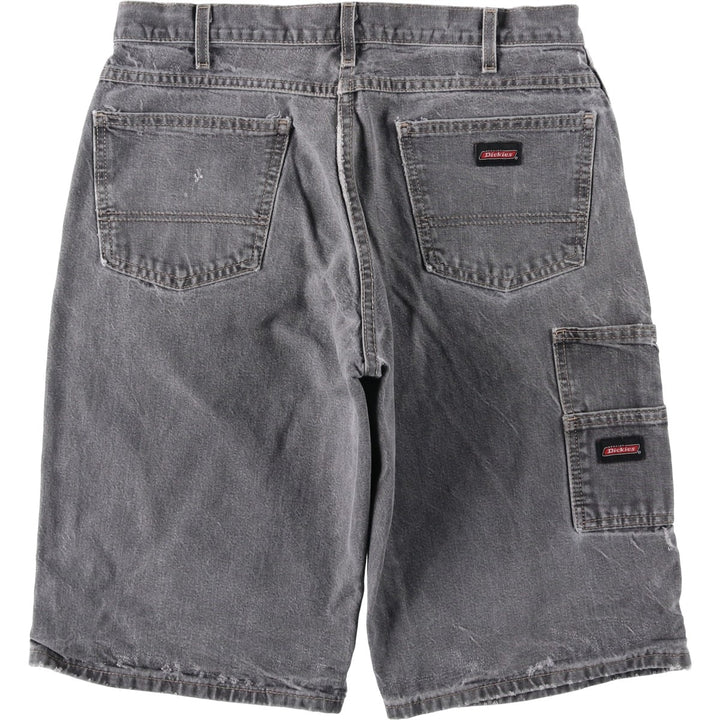 Dickies Black Denim Painter Shorts, Men's Size W34 (approx.) cotton gray type Vintage Second Hand