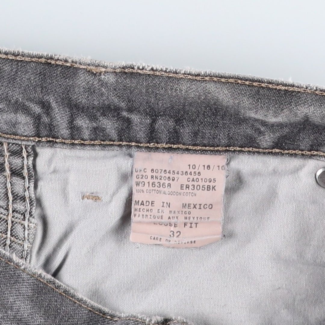 Dickies Black Denim Painter Shorts, Men's Size W34 (approx.) cotton gray type Vintage Second Hand