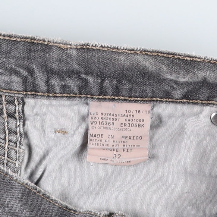 Dickies Black Denim Painter Shorts, Men's Size W34 (approx.) cotton gray type Vintage Second Hand