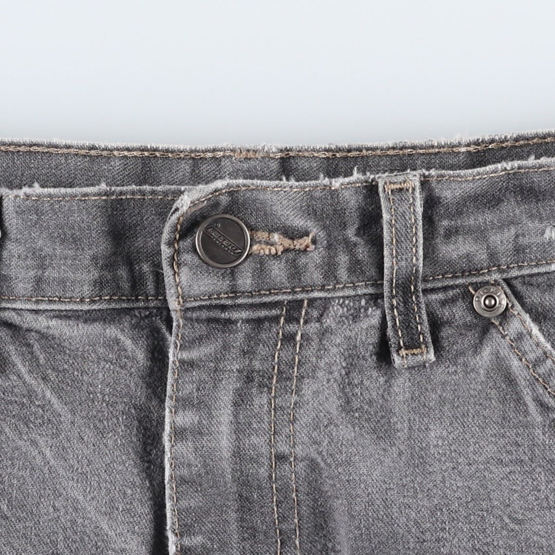 Dickies Black Denim Painter Shorts, Men's Size W34 (approx.) cotton gray type Vintage Second Hand