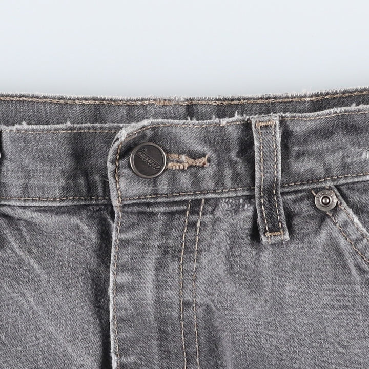 Dickies Black Denim Painter Shorts, Men's Size W34 (approx.) cotton gray type Vintage Second Hand