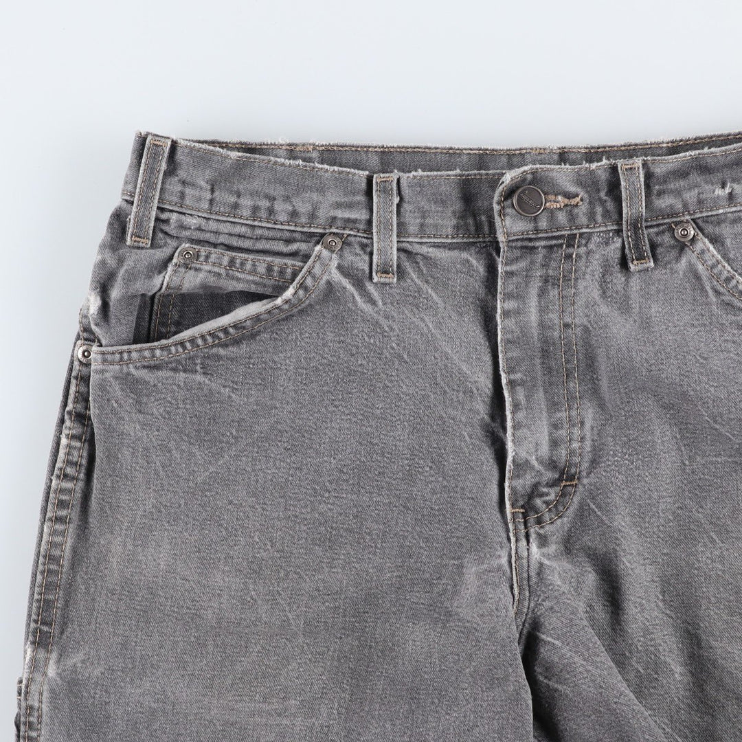 Dickies Black Denim Painter Shorts, Men's Size W34 (approx.) cotton gray type Vintage Second Hand