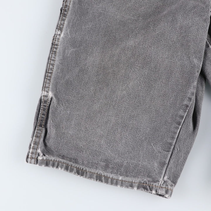 Dickies Black Denim Painter Shorts, Men's Size W34 (approx.) cotton gray type Vintage Second Hand