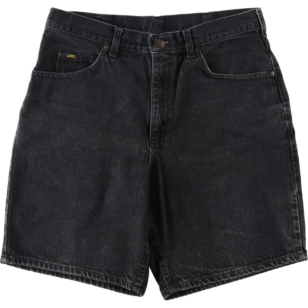 Lee Black Denim Shorts, Men's Size W34 (approx.), Vintage cotton black type Vintage Second Hand