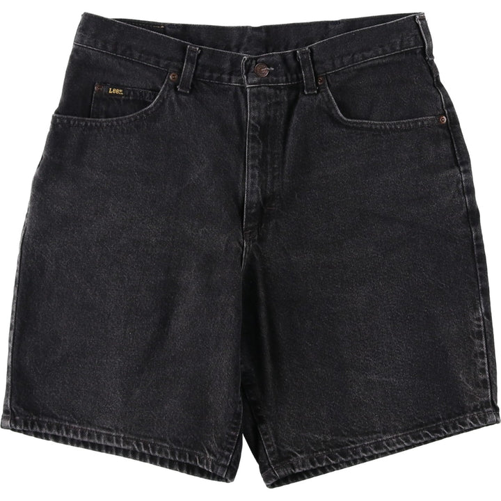 Lee Black Denim Shorts, Men's Size W34 (approx.), Vintage cotton black type Vintage Second Hand