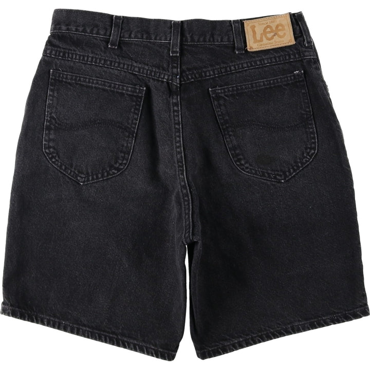 Lee Black Denim Shorts, Men's Size W34 (approx.), Vintage cotton black type Vintage Second Hand