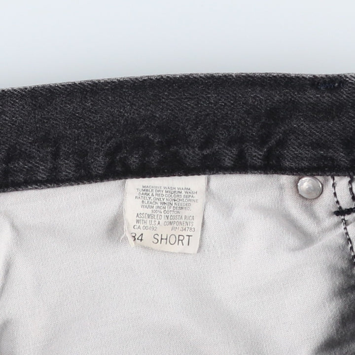 Lee Black Denim Shorts, Men's Size W34 (approx.), Vintage cotton black type Vintage Second Hand