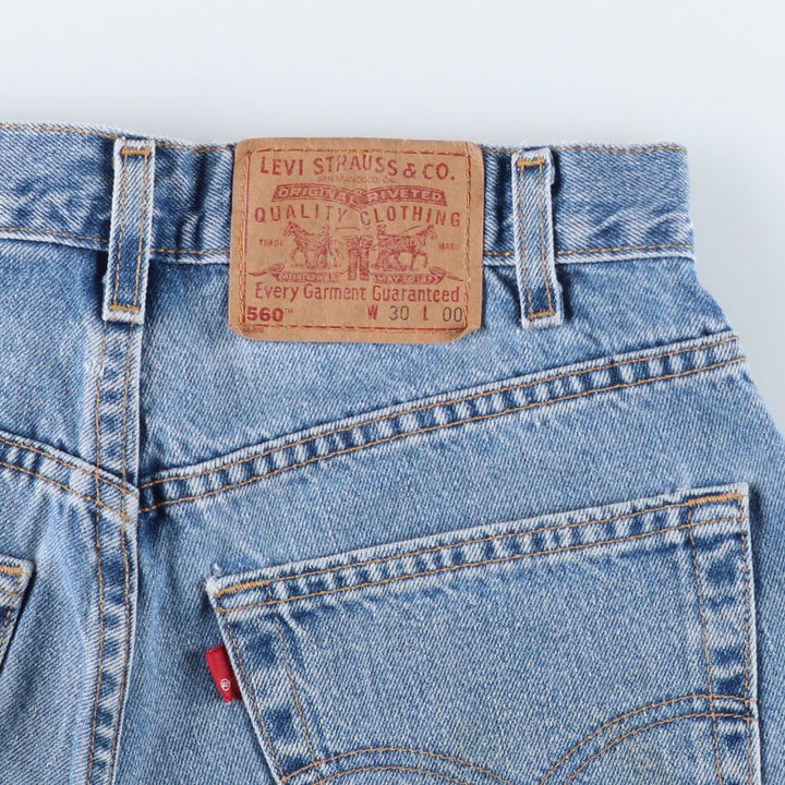 90'S Levi's 560 Loose Fit Denim Shorts, Made in USA, Men's Size W31 (approx.), Vintage cotton blue type Vintage Second Hand