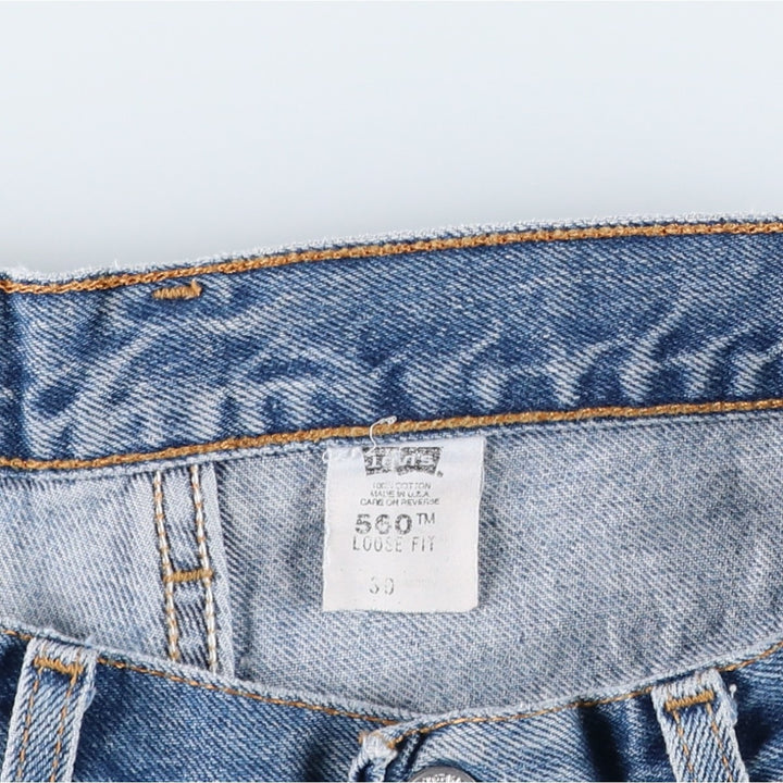 90'S Levi's 560 Loose Fit Denim Shorts, Made in USA, Men's Size W31 (approx.), Vintage cotton blue type Vintage Second Hand