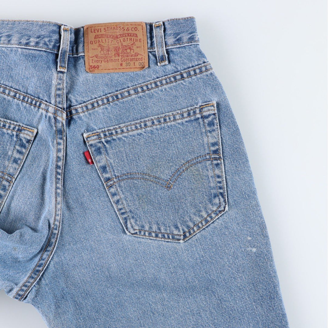 90'S Levi's 560 Loose Fit Denim Shorts, Made in USA, Men's Size W31 (approx.), Vintage cotton blue type Vintage Second Hand