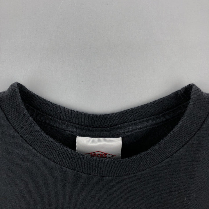 90s-00'S JACKS SURFBOARDS printed American flag advertising T-shirt, Made in USA, Men's size S (approx.) cotton black type Vintage Second Hand