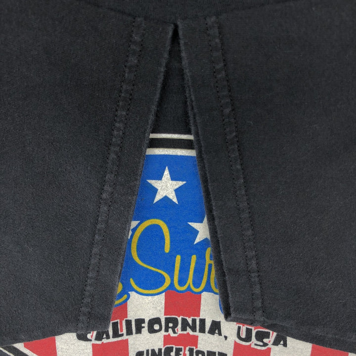 90s-00'S JACKS SURFBOARDS printed American flag advertising T-shirt, Made in USA, Men's size S (approx.) cotton black type Vintage Second Hand
