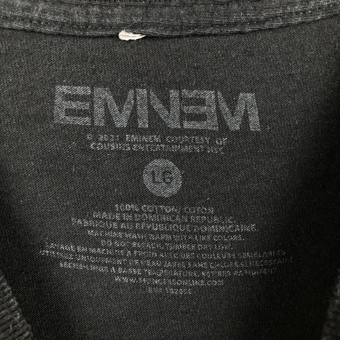 Eminem print rap t-shirt, men's size L. cotton black type Vintage Second Hand
