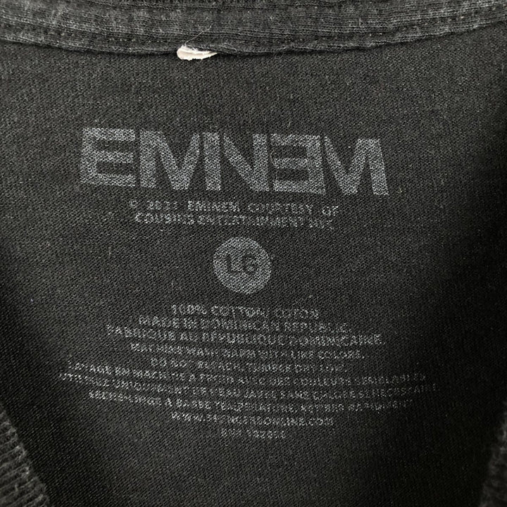 Eminem print rap t-shirt, men's size L. cotton black type Vintage Second Hand