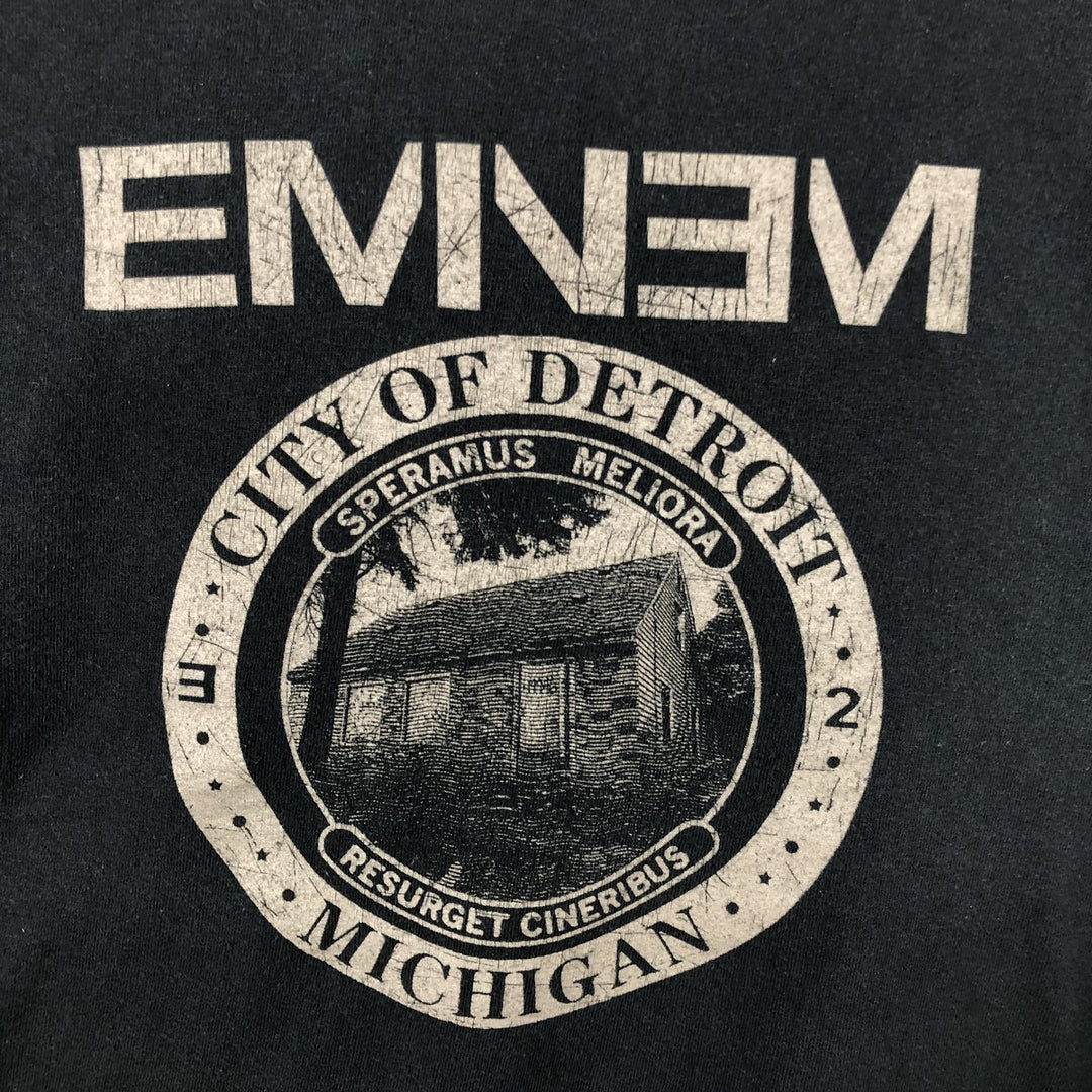 Eminem print rap t-shirt, men's size L. cotton black type Vintage Second Hand
