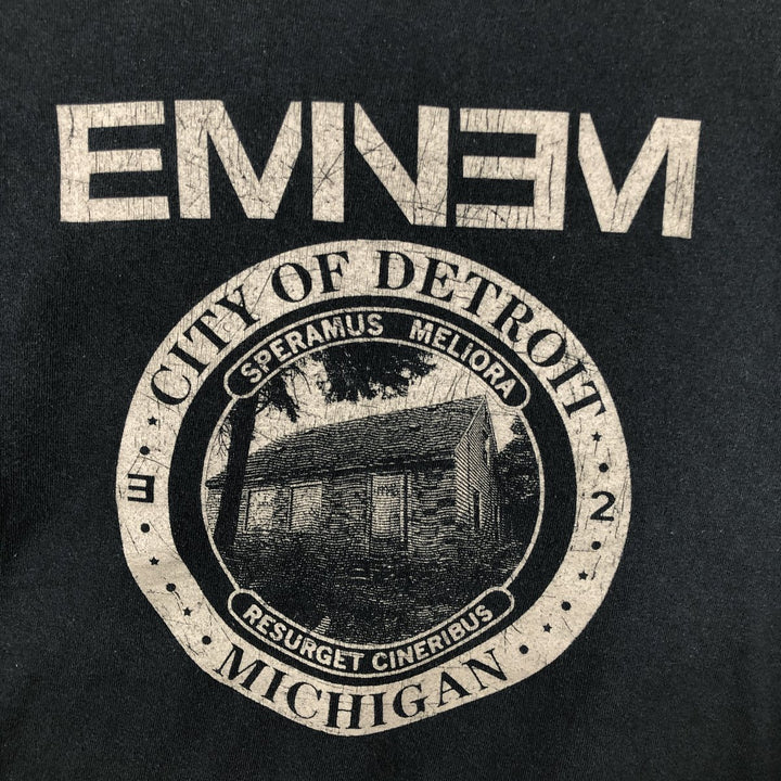 Eminem print rap t-shirt, men's size L. cotton black type Vintage Second Hand