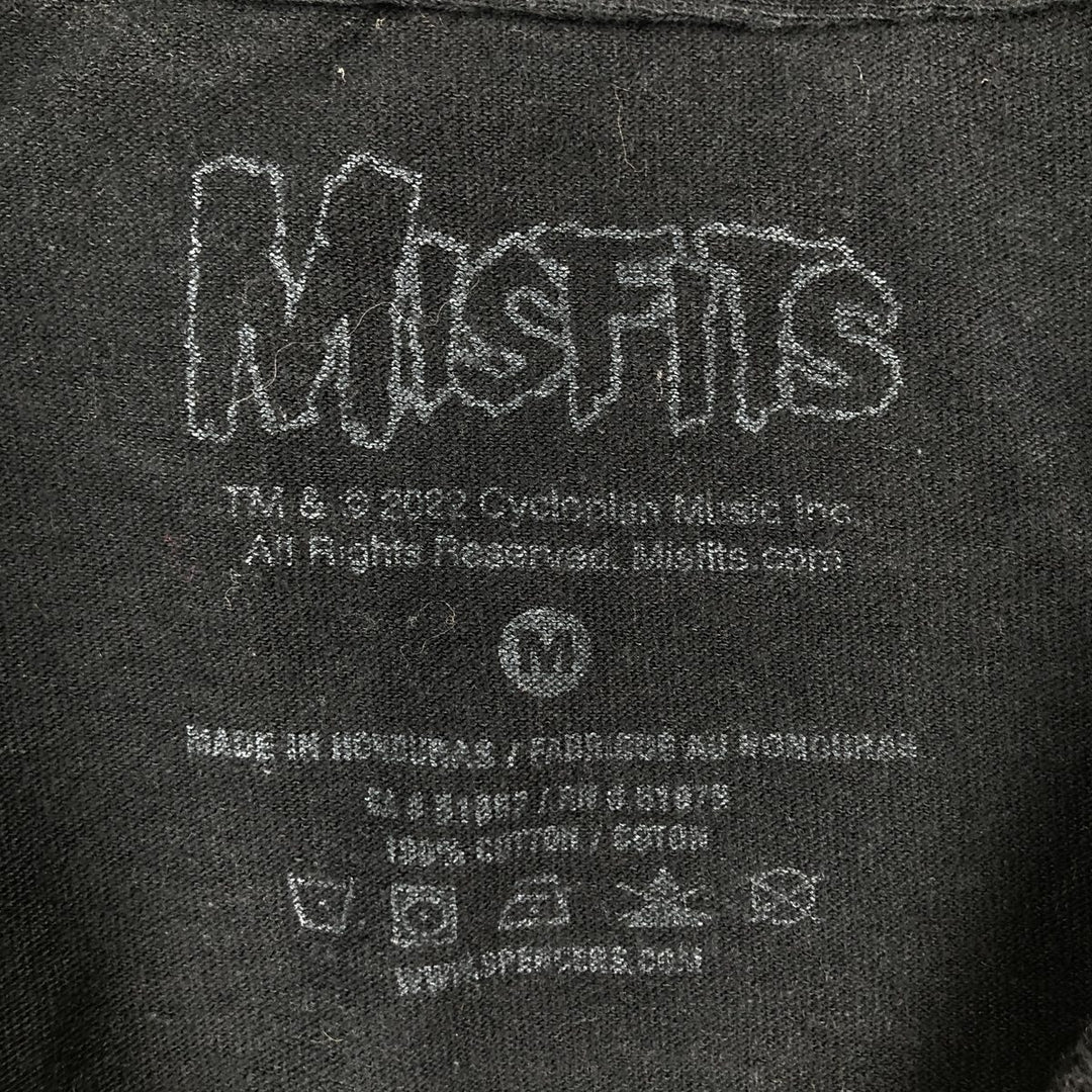 MISFITS Skull Pattern Band T-shirt, Men's M size cotton black type Vintage Second Hand