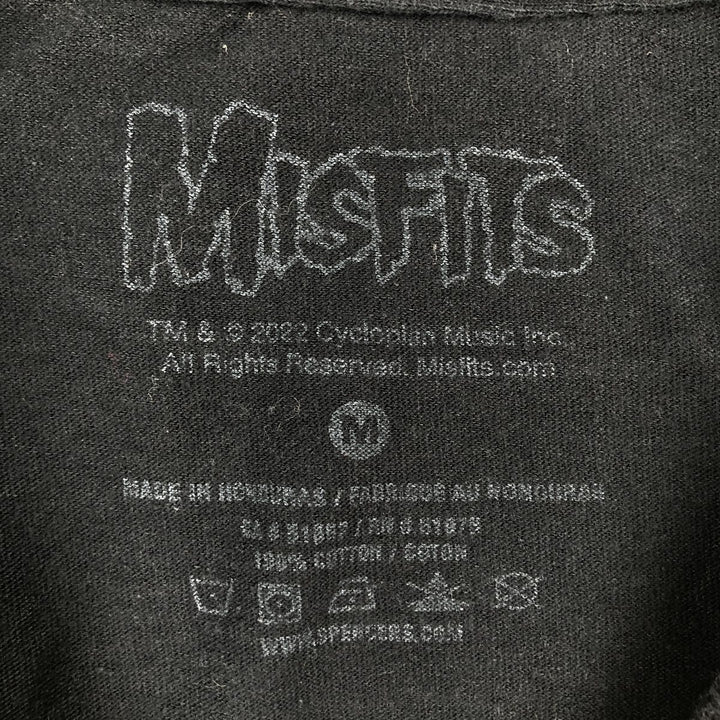 MISFITS Skull Pattern Band T-shirt, Men's M size cotton black type Vintage Second Hand