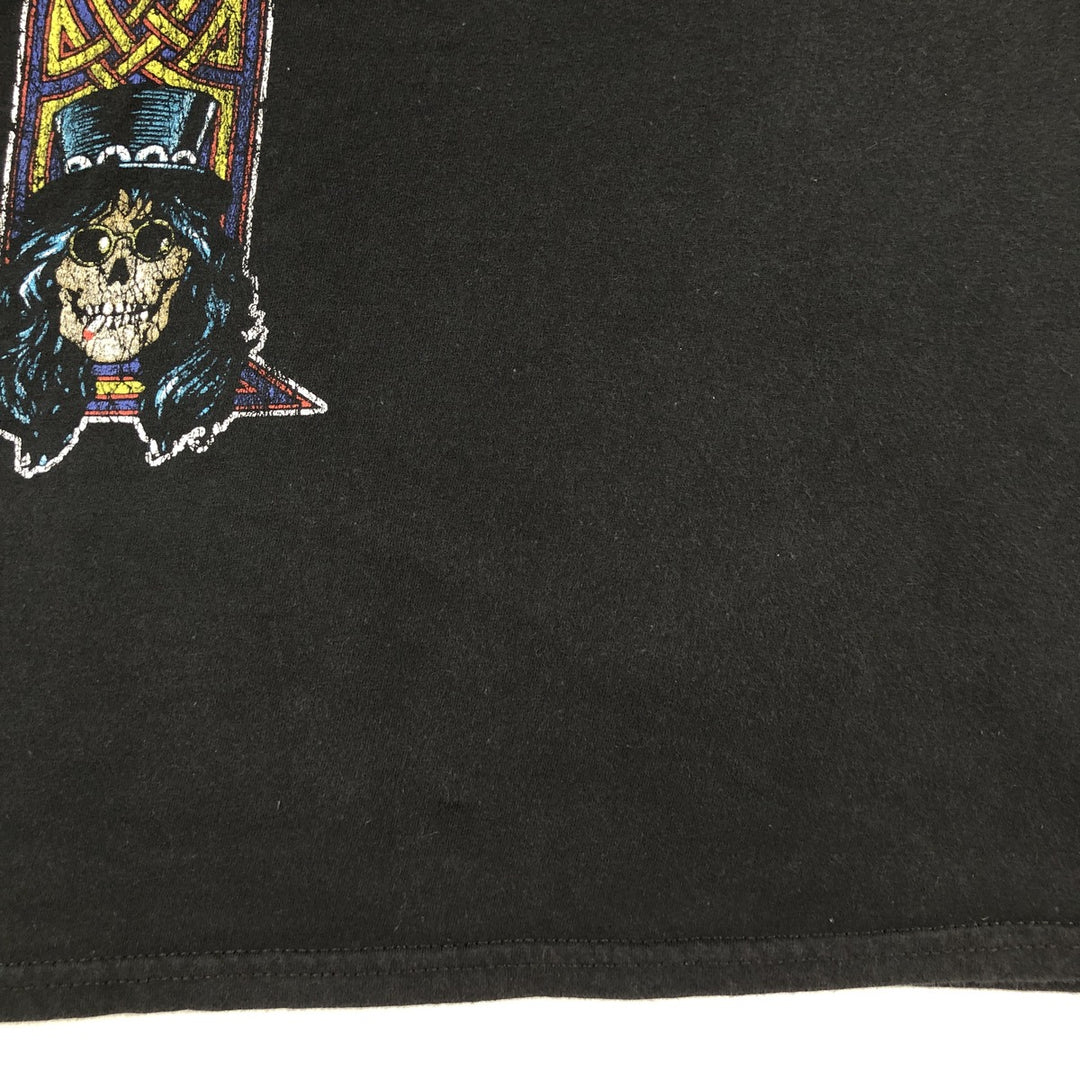 Guns N' Roses Skull Pattern Band T-shirt, Men's M size cotton black type Vintage Second Hand