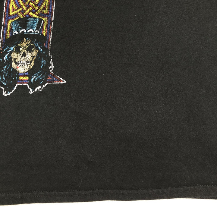 Guns N' Roses Skull Pattern Band T-shirt, Men's M size cotton black type Vintage Second Hand