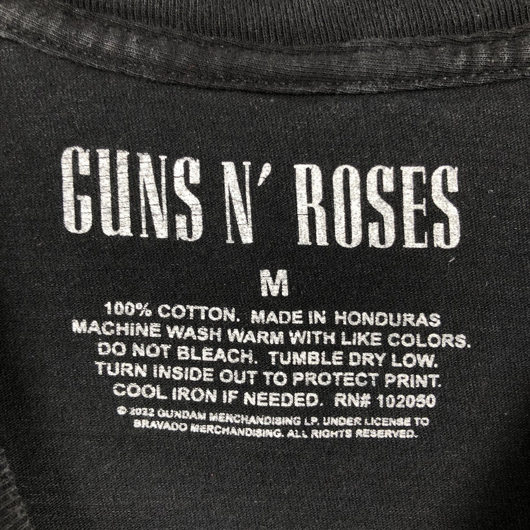 GUNS N' ROSES Guns N' Roses Band T-shirt Band Tee Men's M size cotton black type Vintage Second Hand