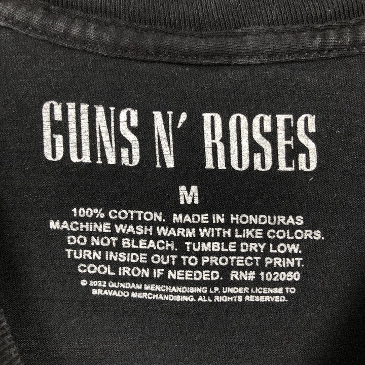 GUNS N' ROSES Guns N' Roses Band T-shirt Band Tee Men's M size cotton black type Vintage Second Hand