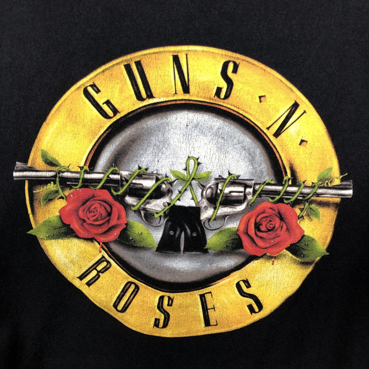 GUNS N' ROSES Guns N' Roses Band T-shirt Band Tee Men's M size cotton black type Vintage Second Hand