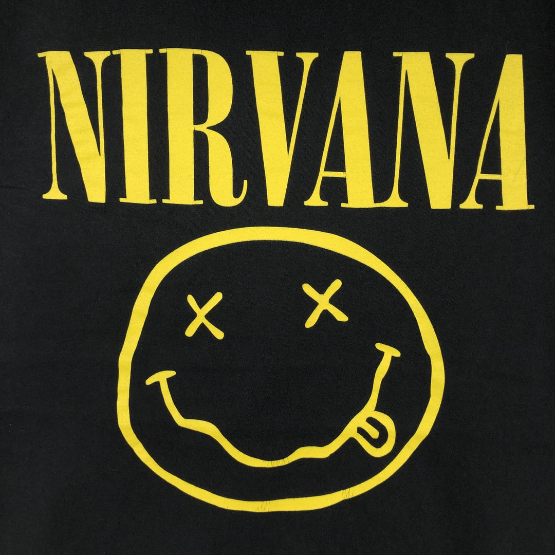 NIRVANA Nirvana Band T-shirt, Band T, Men's L size cotton black type Vintage Second Hand