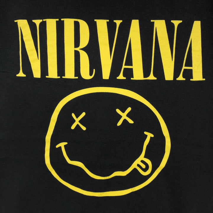 NIRVANA Nirvana Band T-shirt, Band T, Men's L size cotton black type Vintage Second Hand