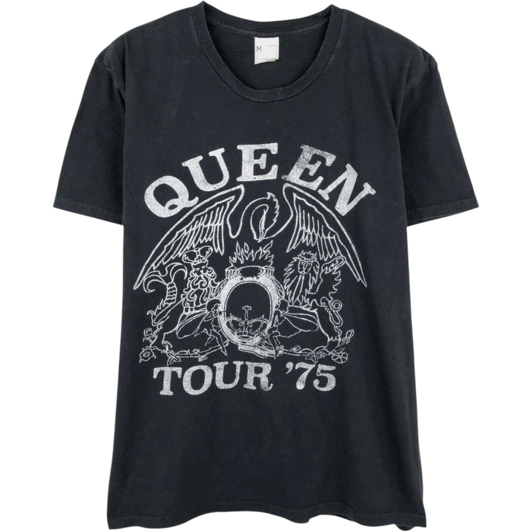 QUEEN Band T-shirt, Men's M size cotton black type Vintage Second Hand