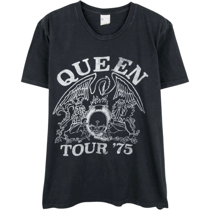 QUEEN Band T-shirt, Men's M size cotton black type Vintage Second Hand